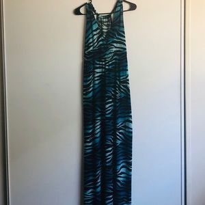 Women’s Blue + Black Maxi Dress - Size M